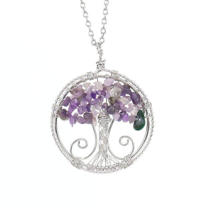 Hand-Wound Natural Gravel Crystal Tree Of Life Double Circle Pendant Necklace Fashion Jewelry N100 аметист
Hand-Wound Natural Gravel Crystal Tree Of Life Double Circle Pendant Necklace Fashion Jewelry N100 аметист