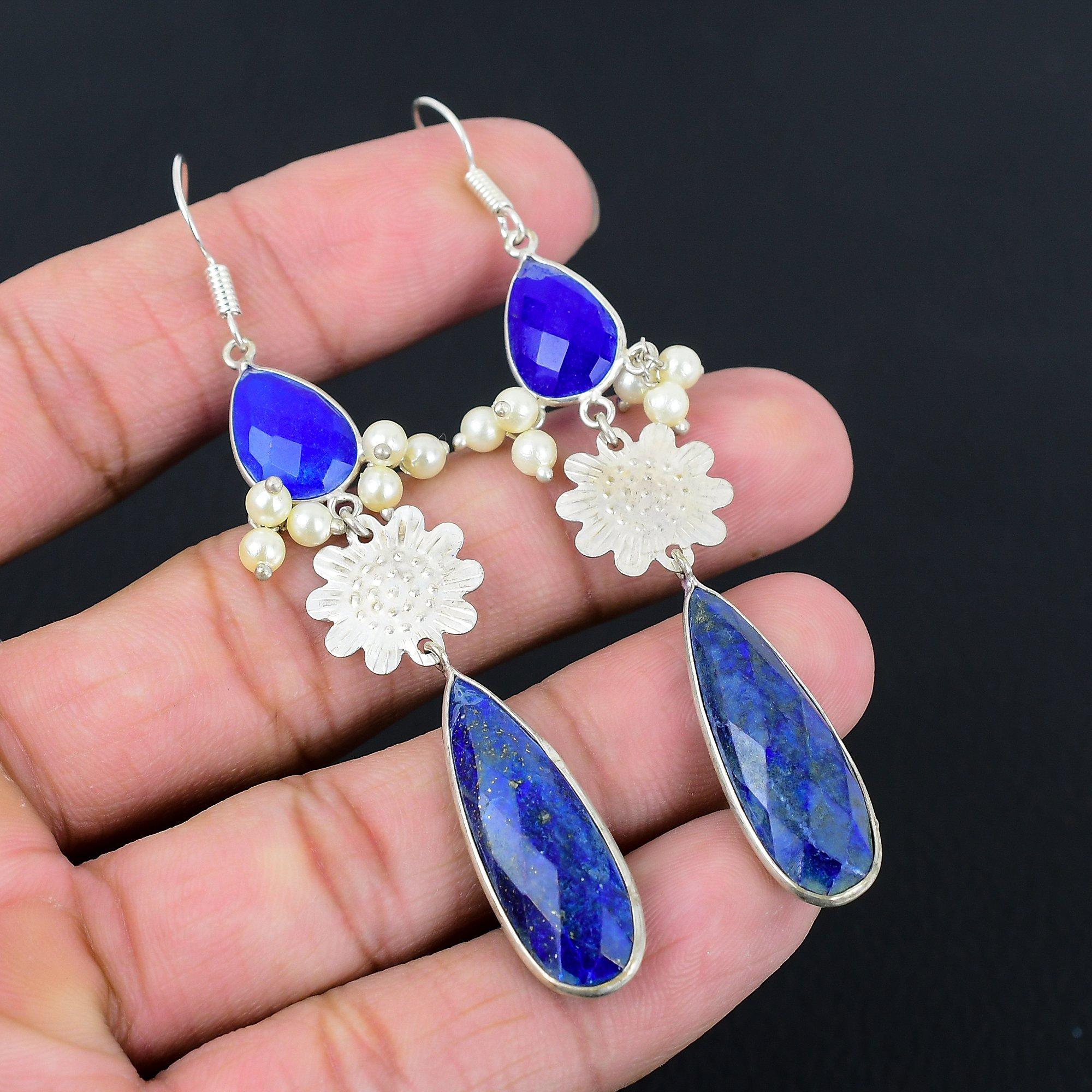 Daughters Day Sale Sterling Silver Pear Lapis Lazuli Stone Drop Dangle Earrings
Daughters Day Sale Sterling Silver Pear Lapis Lazuli Stone Drop Dangle Earrings
