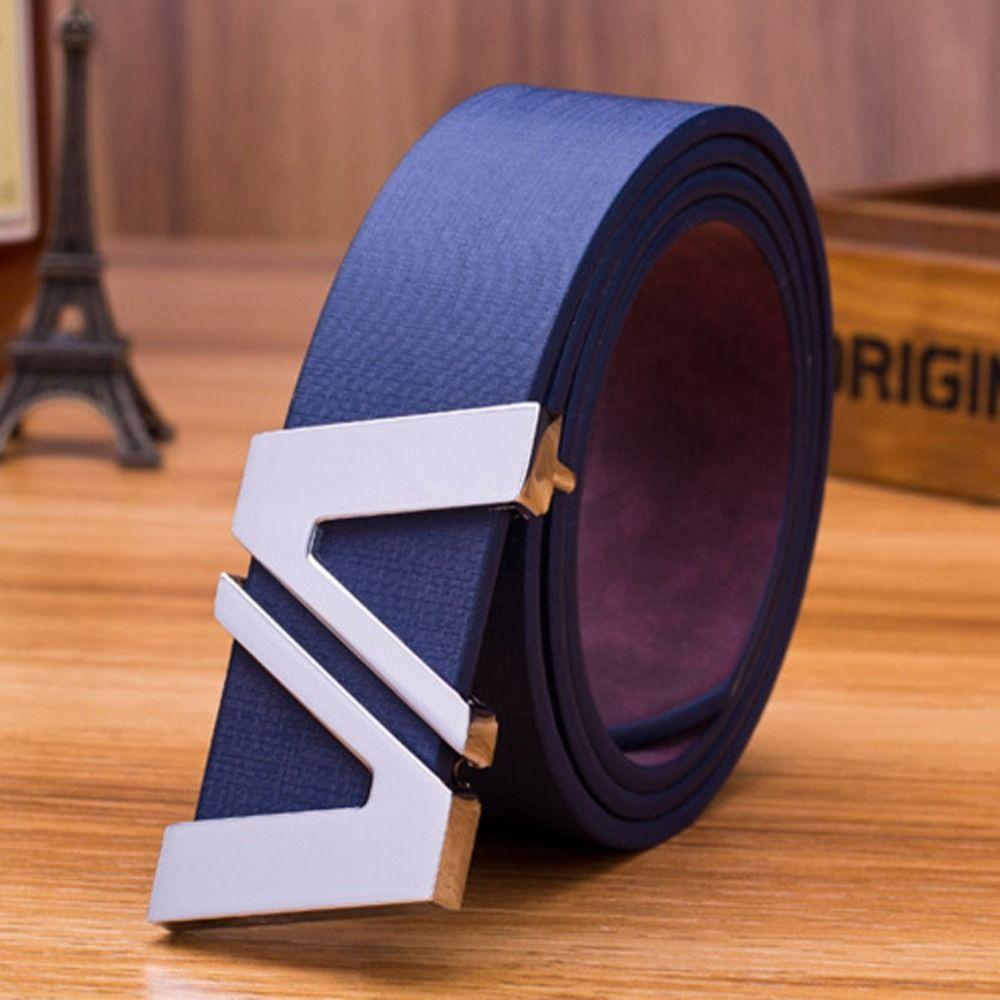 Luxury Design Leather Belt Letter V Waist Strap Casual Metal Slide Buckle Belt синій
Luxury Design Leather Belt Letter V Waist Strap Casual Metal Slide Buckle Belt синій