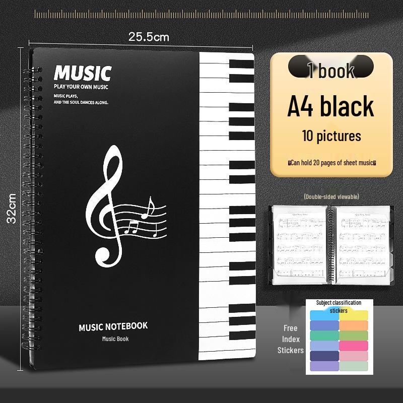 Non-Reflective Erasable Music Clip Binder with Transparent Pages for A4 Piano Sheet Music
Non-Reflective Erasable Music Clip Binder with Transparent Pages for A4 Piano Sheet Music