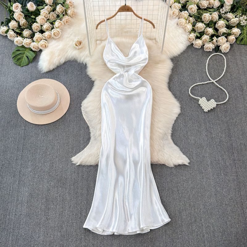 Pure Style Sling Dress Women s Fashion Ins Hot Skirt Ruched Elegant Fancy Fitted Waist Backless Long Skirt White L
Pure Style Sling Dress Women s Fashion Ins Hot Skirt Ruched Elegant Fancy Fitted Waist Backless Long Skirt White L