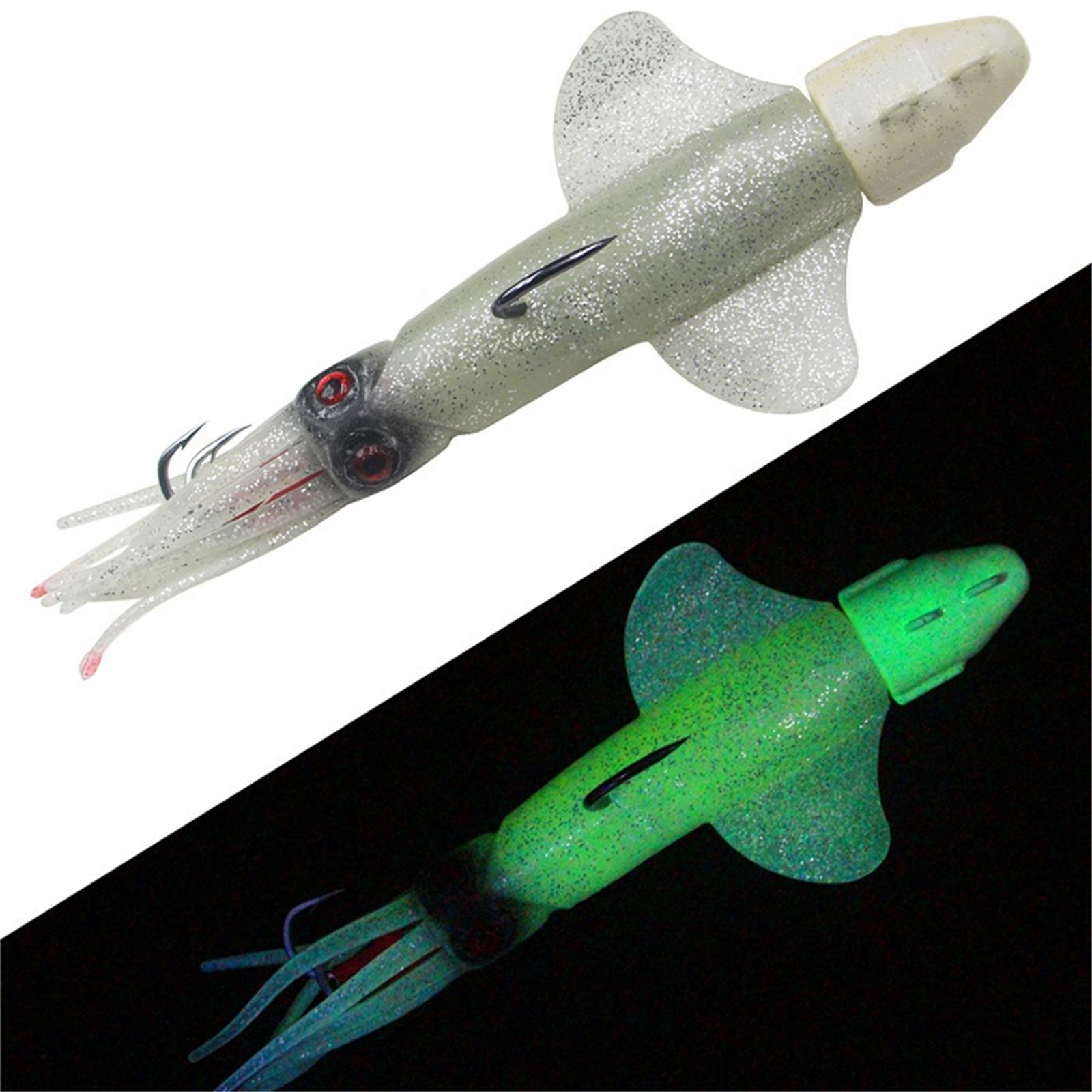 Светящиеся юбки для ловли кальмаров, мягкие пластиковые приманки для осьминогов, светящиеся приманки для троллинга, рыболовные снасти для соленой воды A