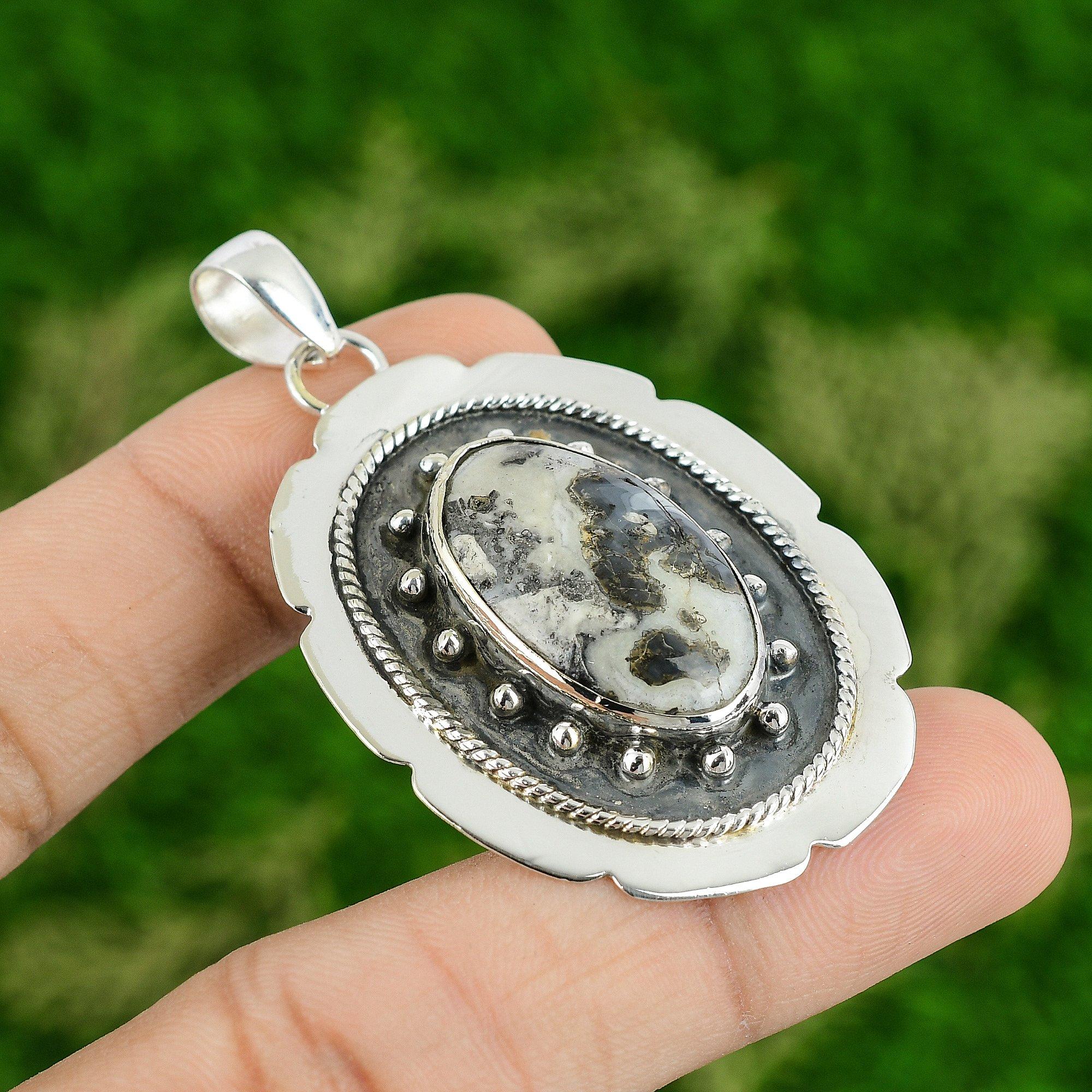 Daughters Day Sale Oval Maligano Jasper Gemstone Sterling Silver Bezel Pendant
Daughters Day Sale Oval Maligano Jasper Gemstone Sterling Silver Bezel Pendant