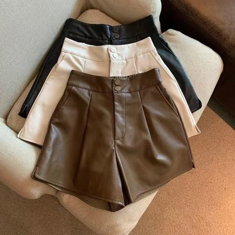 Women Chic Fashion Side Pockets Black Faux Leather Shorts Vintage High Waist Zipper Fly Female Short Pants XS чорний
Women Chic Fashion Side Pockets Black Faux Leather Shorts Vintage High Waist Zipper Fly Female Short Pants XS чорний
