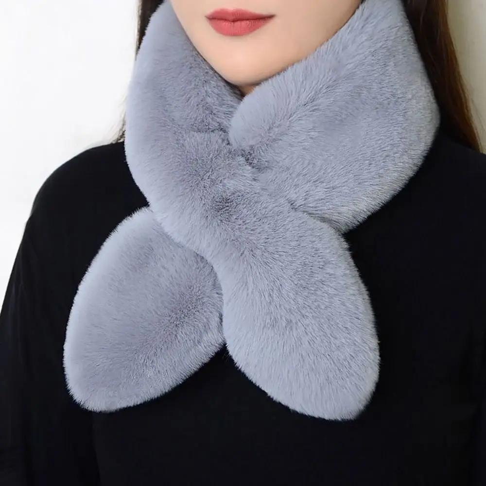 Cute Cross Scarf Neckerchief Wrap Neck Warmer Solid Color Faux Rabbit Fur Plush Thicken Winter Warm Shawl Women Girls Elegant сірий
Cute Cross Scarf Neckerchief Wrap Neck Warmer Solid Color Faux Rabbit Fur Plush Thicken Winter Warm Shawl Women Girls Elegant сірий