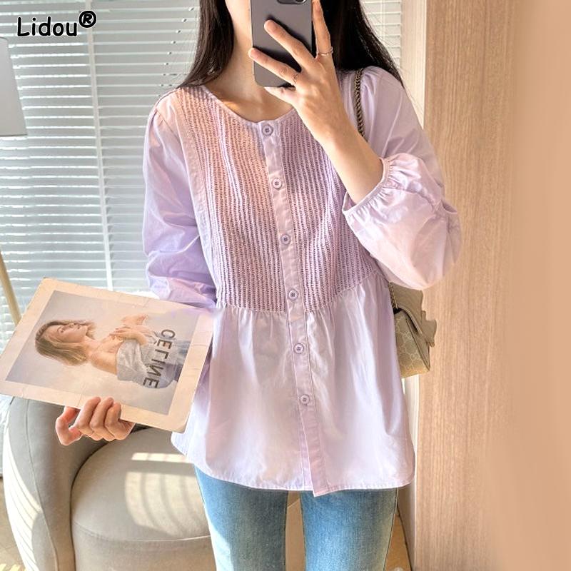 Casual Office Lady Fashion Loose Korean Solid Blouses Thin Intellectual Button Simplicity Pleated Spring Summer Women s Clothing XL лавандовий
Casual Office Lady Fashion Loose Korean Solid Blouses Thin Intellectual Button Simplicity Pleated Spring Summer Women s Clothing XL лавандовий