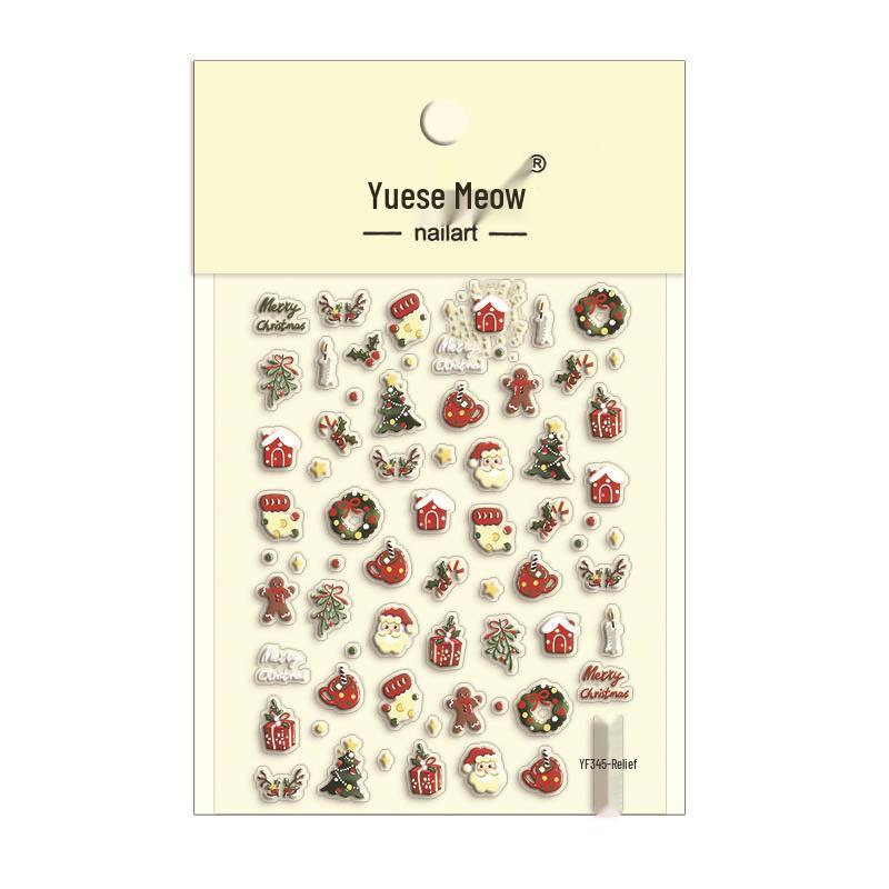 3D Christmas Embossed Nail Stickers: Santa, Tree, Gingerbread, Snowman & Snowflake Designs YF345
3D Christmas Embossed Nail Stickers: Santa, Tree, Gingerbread, Snowman & Snowflake Designs YF345