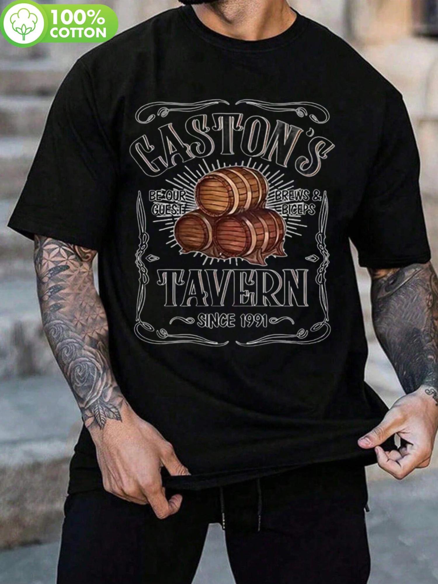 Plus Size Gaston S Tavern Graphic Tee - 100% Cotton Bohemian Style Crew Neck T-shirt with Slight Stretch XXXXL
Plus Size Gaston S Tavern Graphic Tee - 100% Cotton Bohemian Style Crew Neck T-shirt with Slight Stretch XXXXL