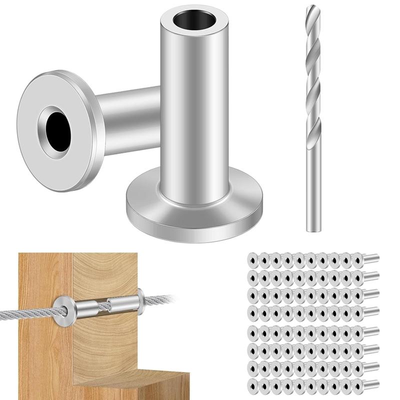 80PCS Stainless Steel Protector Sleeves For 1/8In Wire Rope Cable Railing,T316 Marine Grade Protective For Wood Posts 8 inch&NONE срібний
80PCS Stainless Steel Protector Sleeves For 1/8In Wire Rope Cable Railing,T316 Marine Grade Protective For Wood Posts 8 inch&NONE срібний