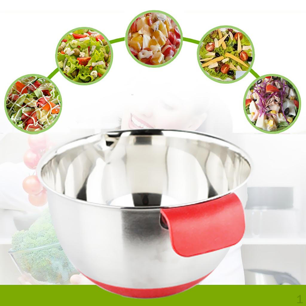 Чаша для теста с защитным дном, мерными метками, 5 размеров на выбор из нержавеющей стали 24cm