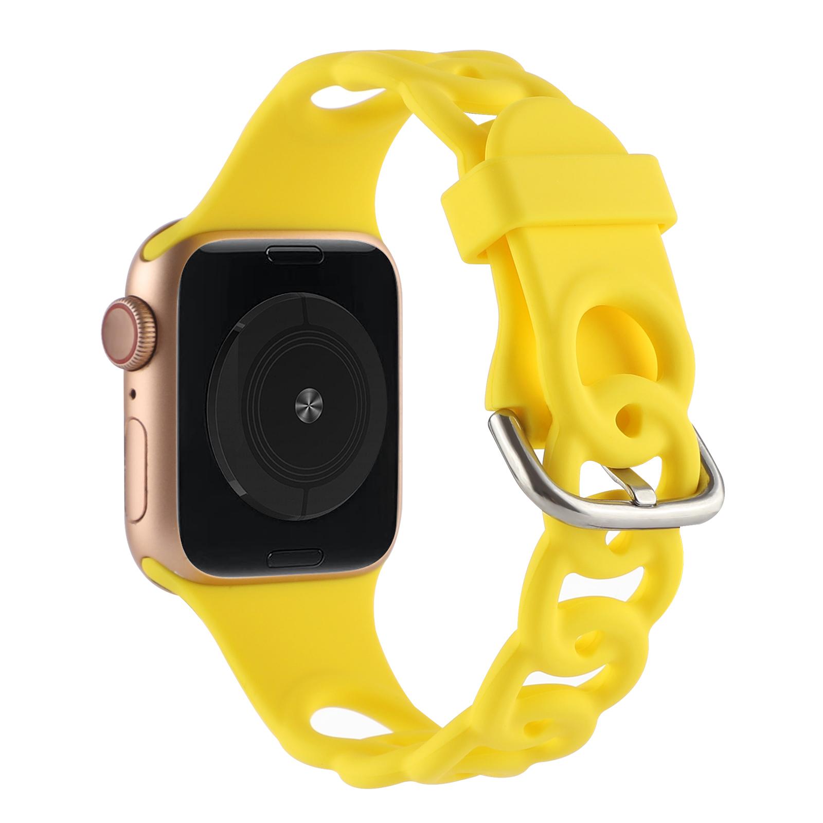 For Apple Watch Series 10 46mm/Ultra 2 Ultra 49mm/Series 9 8 7 45mm/6 5 4 SE (2023) SE (2022) SE 44mm/3 2 1 42mm Silicone Strap Donut Hollow Watchband Yellow
For Apple Watch Series 10 46mm/Ultra 2 Ultra 49mm/Series 9 8 7 45mm/6 5 4 SE (2023) SE (2022) SE 44mm/3 2 1 42mm Silicone Strap Donut Hollow Watchband Yellow