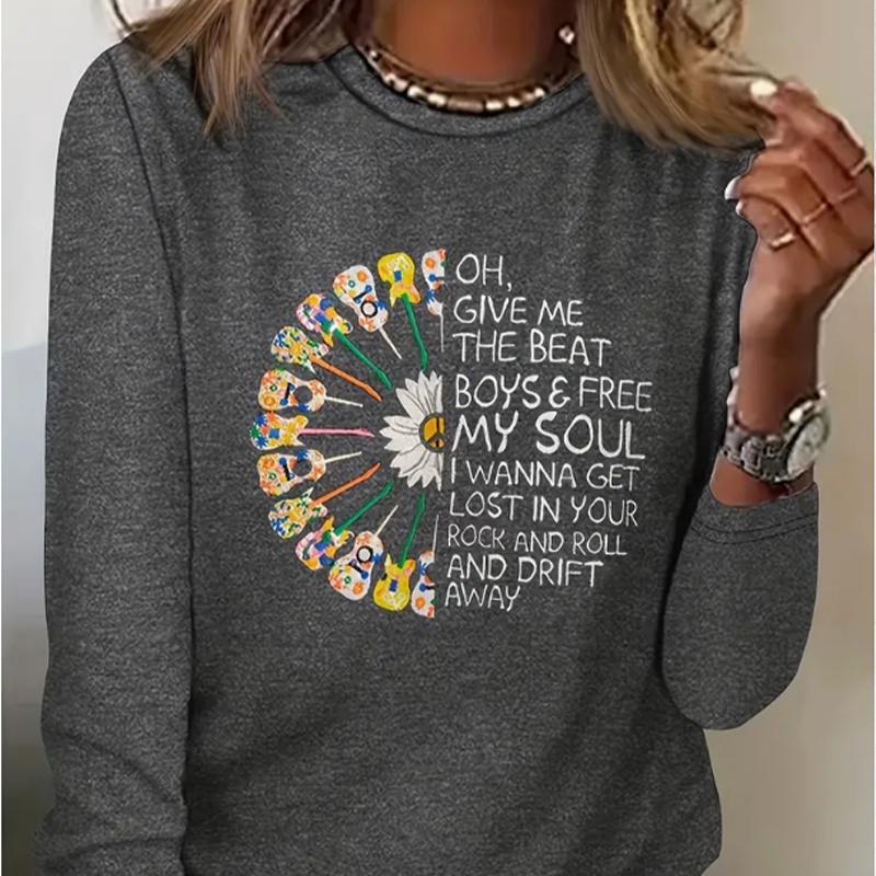 Топы для женщин с принтом гитары и цветочным лозунгом, круглым вырезом и длинным рукавом, футболка на осень, облегающий женский топ с длинным рукавом 8XL серый
Топы для женщин с принтом гитары и цветочным лозунгом, круглым вырезом и длинным рукавом, футболка на осень, облегающий женский топ с длинным рукавом 8XL серый