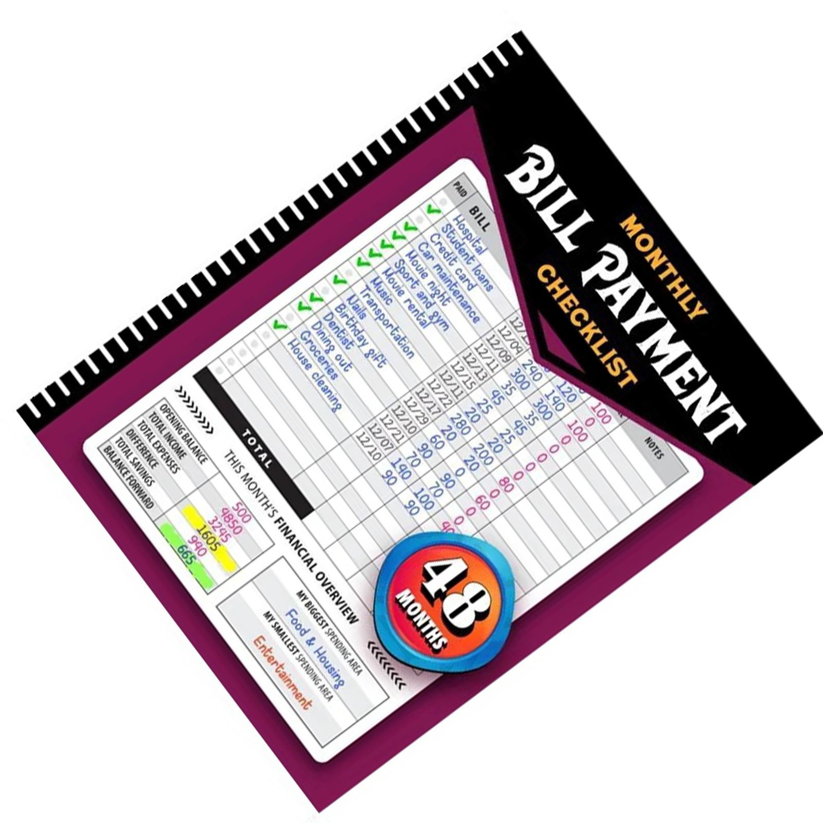 Портативный блокнот-чеклист для отслеживания оплаты счетов для домашнего и делового использования с функциями месячного и годового обзора
Портативный блокнот-чеклист для отслеживания оплаты счетов для домашнего и делового использования с функциями месячного и годового обзора