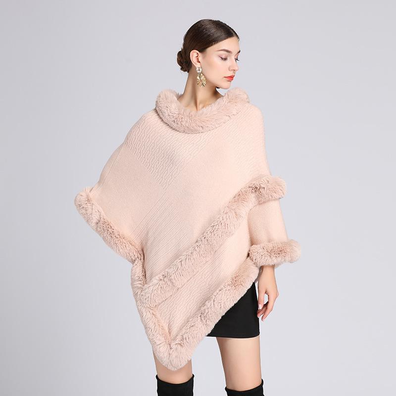 Women s Imitation Rex Rabbit Fur Collar Cape Shawl - Bat Sleeve Knitted Sweater for Autumn/Winter One Size чорний
Women s Imitation Rex Rabbit Fur Collar Cape Shawl - Bat Sleeve Knitted Sweater for Autumn/Winter One Size чорний
