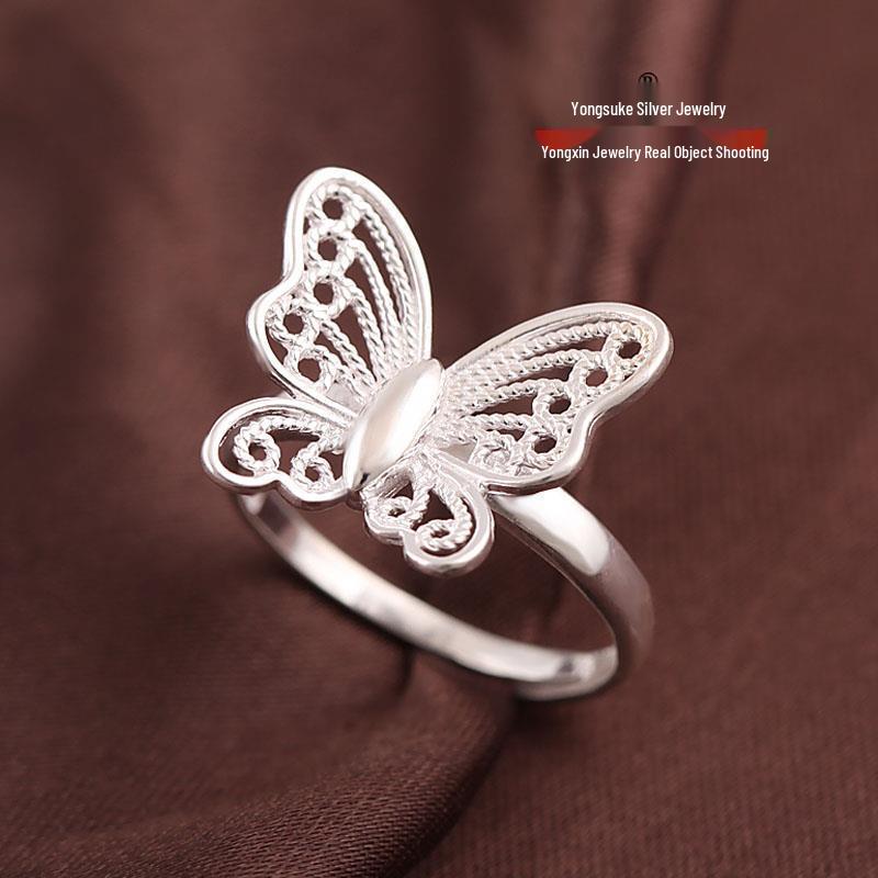 Exquisite 999 Sterling Silver Butterfly Open Ring for Women - Light Luxury High-End Fashion Jewelry. Adjustable Open
Exquisite 999 Sterling Silver Butterfly Open Ring for Women - Light Luxury High-End Fashion Jewelry. Adjustable Open