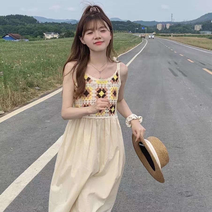 Ethnic Patchwork Knit Camisole Dress: Sweet & Spicy Vacation-Ready A-Line Design One Size
Ethnic Patchwork Knit Camisole Dress: Sweet & Spicy Vacation-Ready A-Line Design One Size