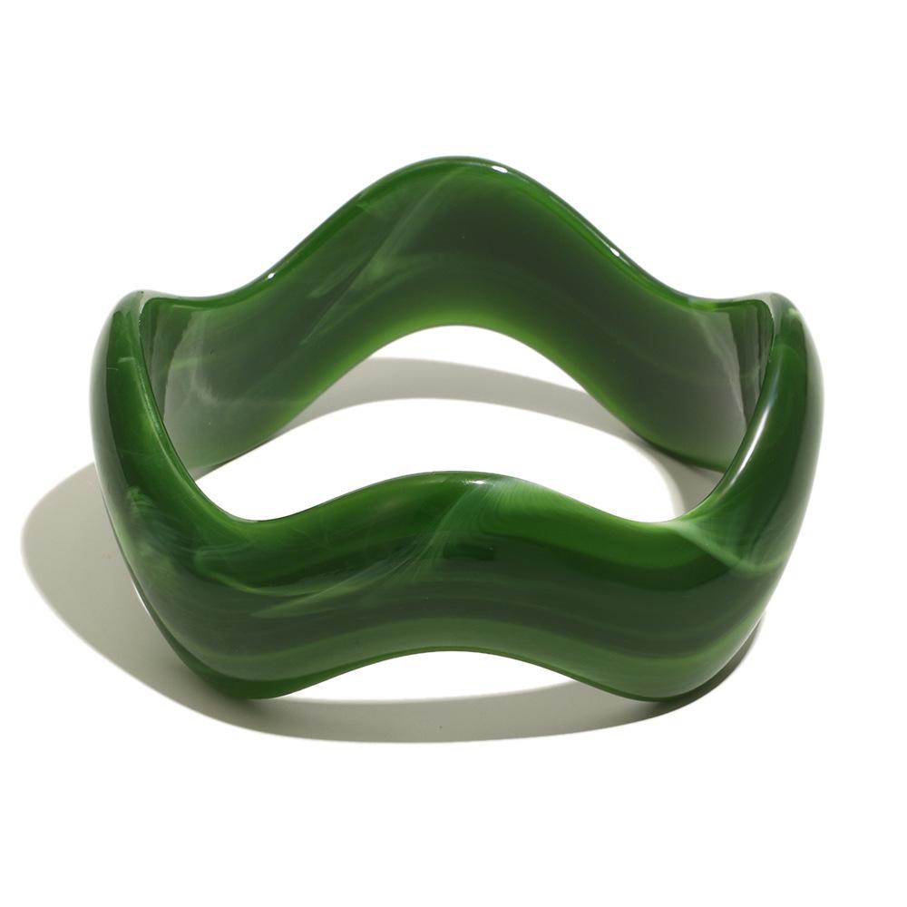 Exaggerated Acrylic Wavy Geometric Chunky Bracelet for Women Vintage Blue Brown Green Resin Wrist Bangles Charm Jewelry Gifts зелений
Exaggerated Acrylic Wavy Geometric Chunky Bracelet for Women Vintage Blue Brown Green Resin Wrist Bangles Charm Jewelry Gifts зелений