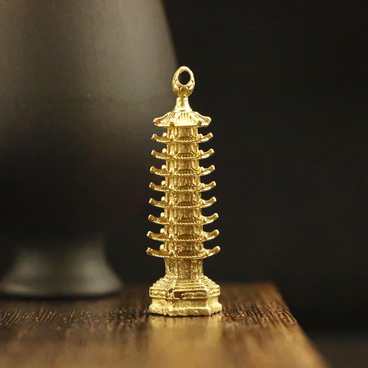 Chinese Brass Nine-Story Wenchang Tower Keychain: Gaokao & Zhongkao Student Gift
Chinese Brass Nine-Story Wenchang Tower Keychain: Gaokao & Zhongkao Student Gift