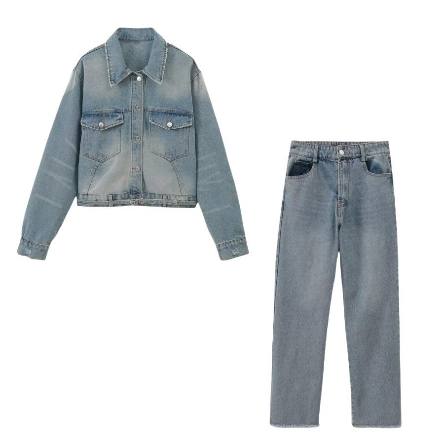 Spring Retro Women s Street Fashion: Denim Jacket & High Waist Straight Leg Jeans Set. Extra Small
Spring Retro Women s Street Fashion: Denim Jacket & High Waist Straight Leg Jeans Set. Extra Small