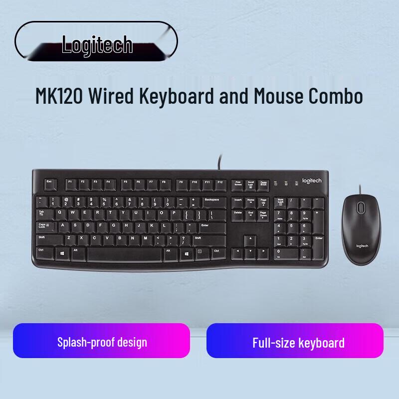 Logitech MK120 Wired Keyboard and Mouse Combo
Logitech MK120 Wired Keyboard and Mouse Combo