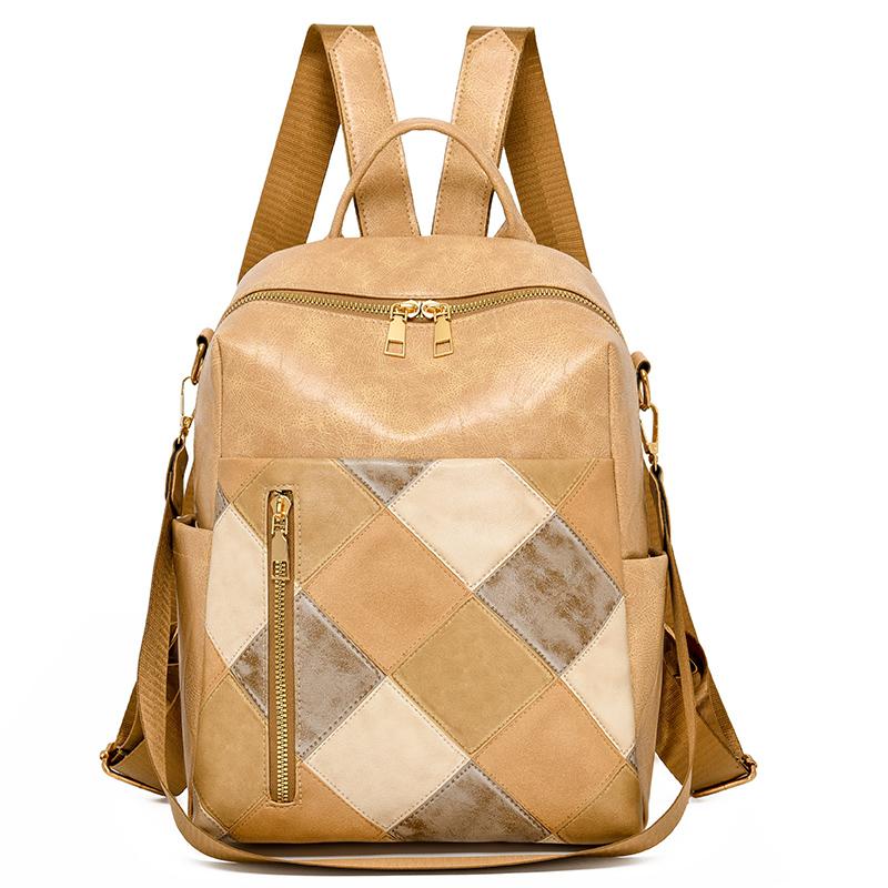 Рюкзак Color Block, женский ретро-рюкзак, мягкий кожаный многофункциональный дорожный рюкзак хаки
Рюкзак Color Block, женский ретро-рюкзак, мягкий кожаный многофункциональный дорожный рюкзак хаки