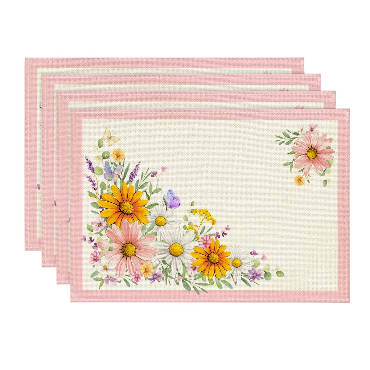 Pink Sunflowers Butterfly Spring Placemats Set of 4, 12x18 Inch Seasonal Summer Holiday Table Mats for Party Kitchen Dining Decoration 12 x 18 , Rectangular 4 Pcs
Pink Sunflowers Butterfly Spring Placemats Set of 4, 12x18 Inch Seasonal Summer Holiday Table Mats for Party Kitchen Dining Decoration 12 x 18 , Rectangular 4 Pcs