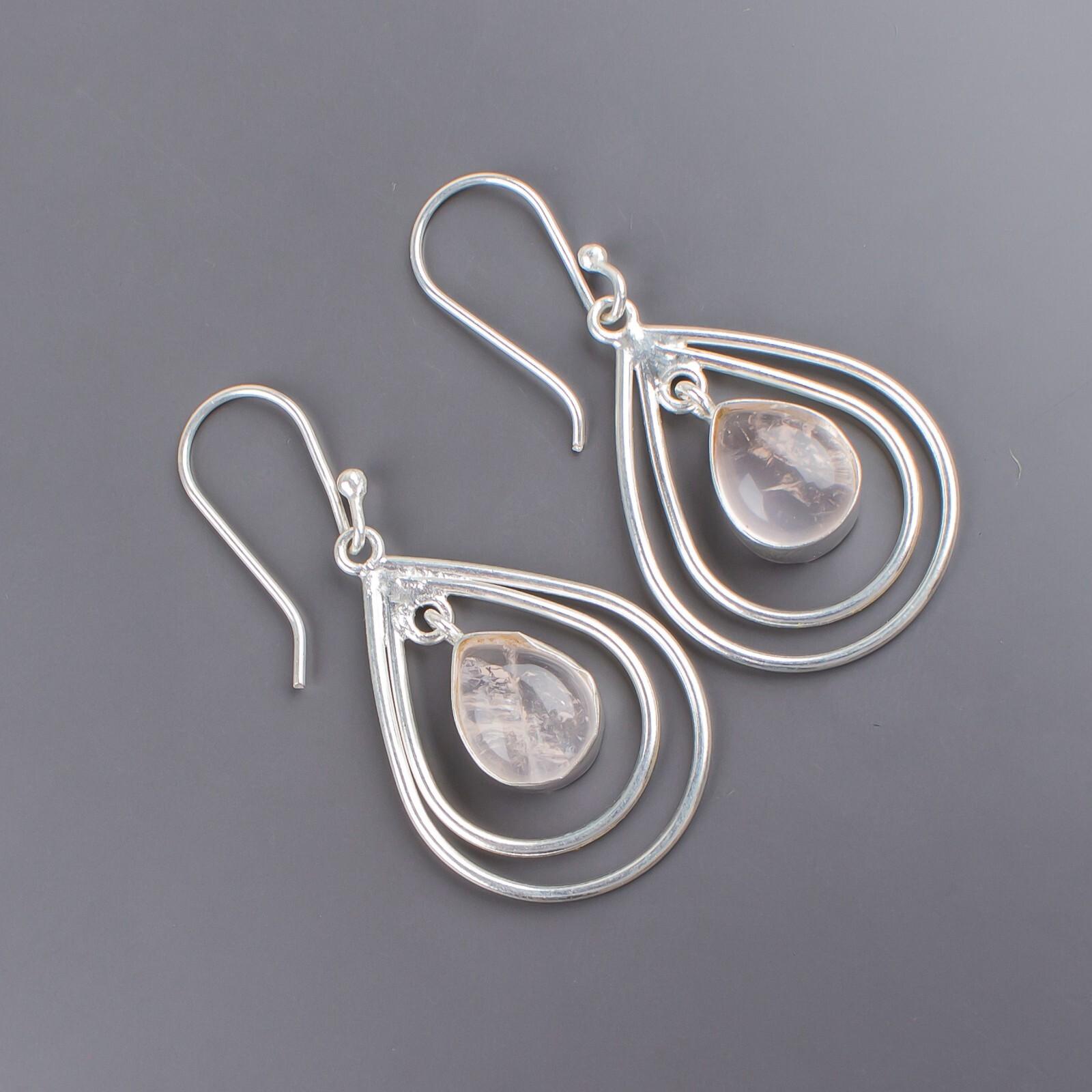925 Sterling Silver Rose Quartz Gemstone Jewelry Handmade Dangle Earrings 2.00 EE-34-32
925 Sterling Silver Rose Quartz Gemstone Jewelry Handmade Dangle Earrings 2.00 EE-34-32
