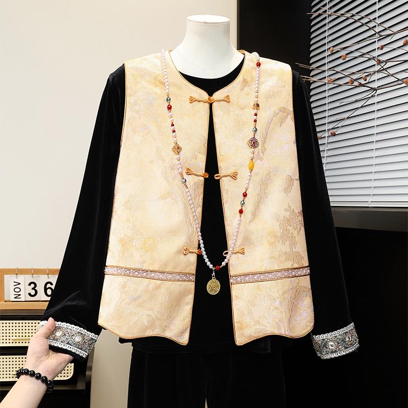Women s New Arrival: Sleeveless Jacquard Cardigan with Round Neck and Frog Buttons – Chinese Style 2XL 105-120
Women s New Arrival: Sleeveless Jacquard Cardigan with Round Neck and Frog Buttons – Chinese Style 2XL 105-120