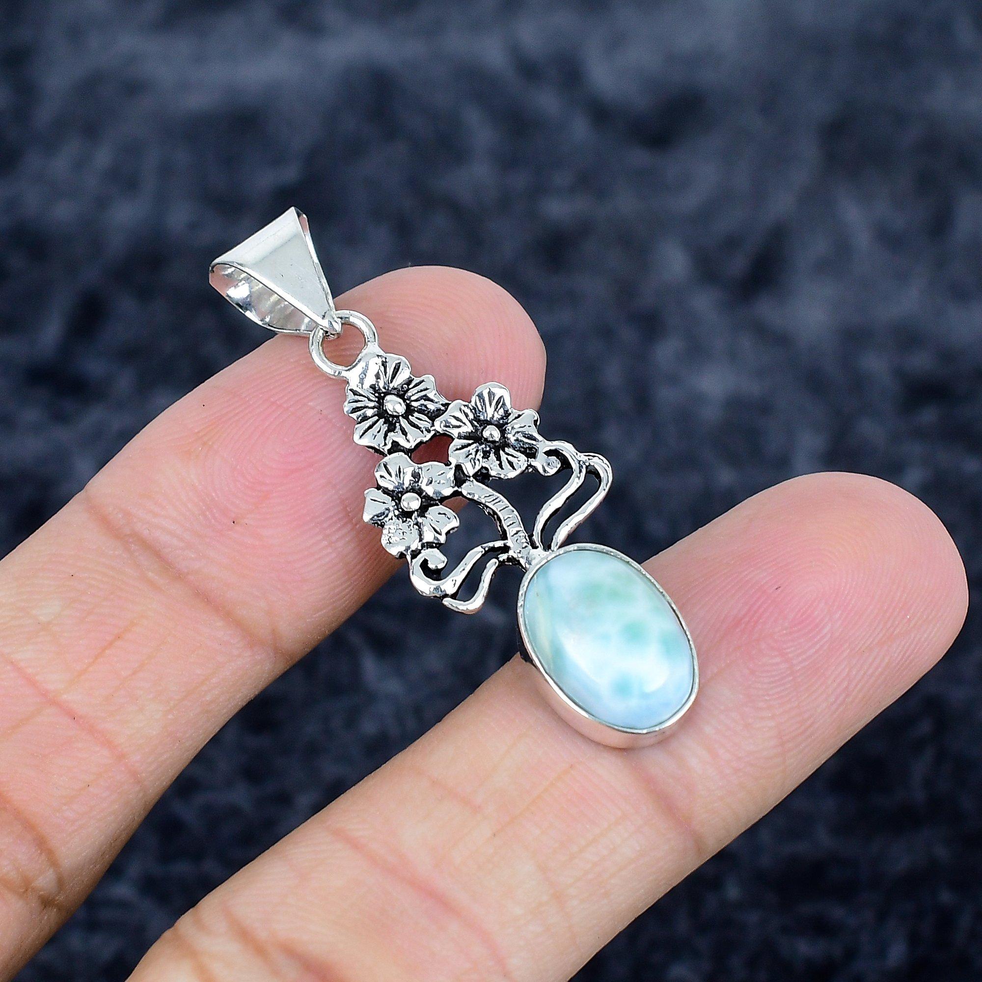 Republic Larimar Gemstone 925 Sterling Silver Jewelry Pendant 1.73 MM-3388
Republic Larimar Gemstone 925 Sterling Silver Jewelry Pendant 1.73 MM-3388