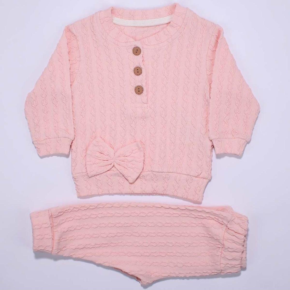 Baby Girl Salmon Jacquard Lycra Bow Set of 2 
Baby Girl Salmon Jacquard Lycra Bow Set of 2