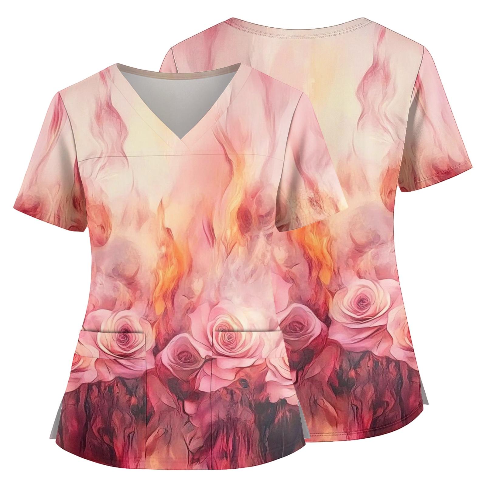 Floral Print V Neck Medical Scrub Top with Pockets Side Slits Short Sleeve Nurse Uniform Shirt for Women Workwear XXXL розовый
Floral Print V Neck Medical Scrub Top with Pockets Side Slits Short Sleeve Nurse Uniform Shirt for Women Workwear XXXL розовый