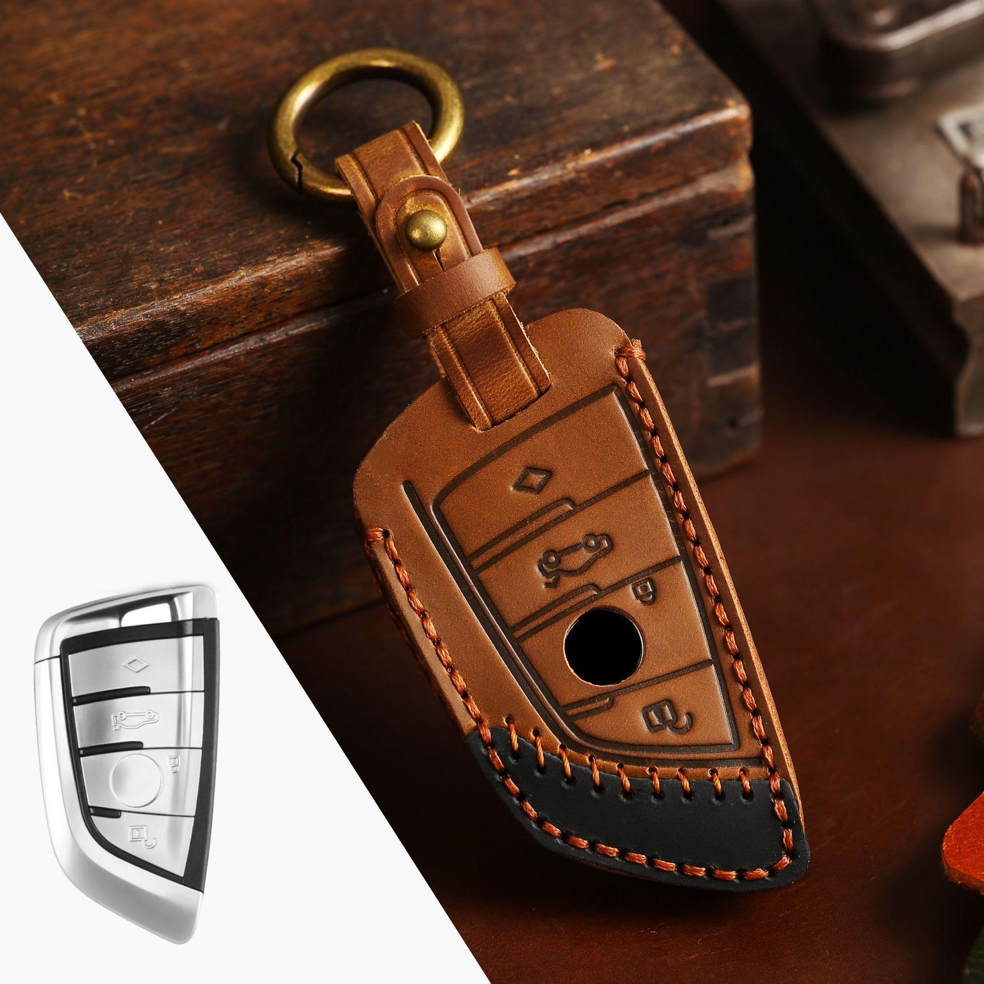 Leather Car Key Cover Case for BMW X1 525li X3 5 7 Series F48 X4 X5 X6 730 740 750 Keyless Go Remote Shell Keychain Accessories
Leather Car Key Cover Case for BMW X1 525li X3 5 7 Series F48 X4 X5 X6 730 740 750 Keyless Go Remote Shell Keychain Accessories