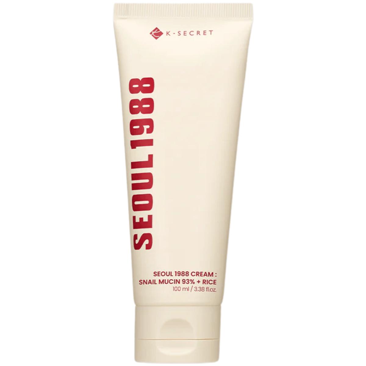 KSECRET SEOUL 1988 Cream: Snail Mucin 93% + Rice, 100ml moisturizing-regenerating cream
KSECRET SEOUL 1988 Cream: Snail Mucin 93% + Rice, 100ml moisturizing-regenerating cream