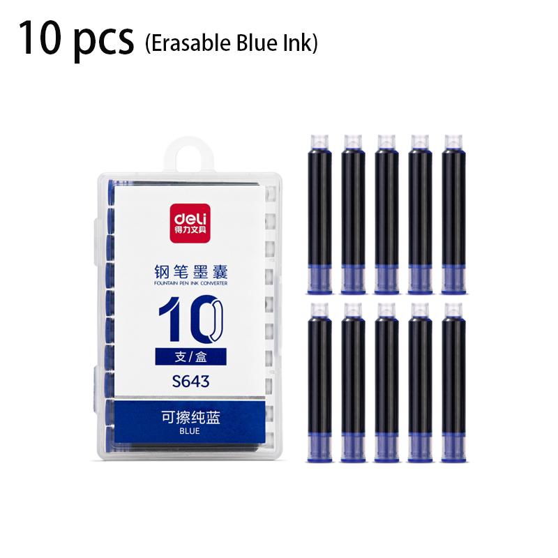 Deli 3.4mm Black/Erasable Blue/Dark Blue Ink Disposable Fountain Pen Ink Cartridge Pen Refill School Office Supplies Stationery
Deli 3.4mm Black/Erasable Blue/Dark Blue Ink Disposable Fountain Pen Ink Cartridge Pen Refill School Office Supplies Stationery