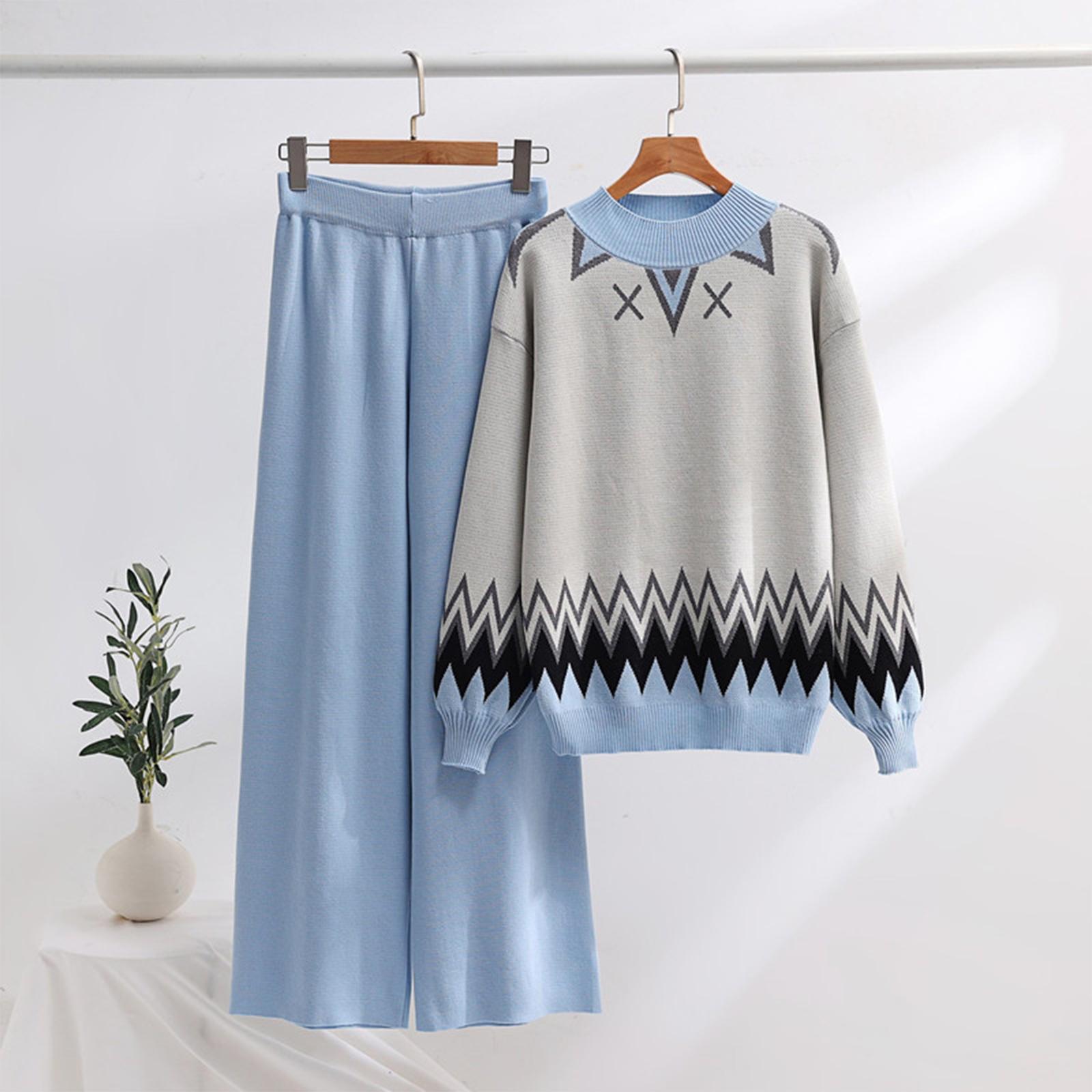 Women s Temperament Two-piece Knitted Suit Loose Sweater Wide Leg Pants S
Women s Temperament Two-piece Knitted Suit Loose Sweater Wide Leg Pants S