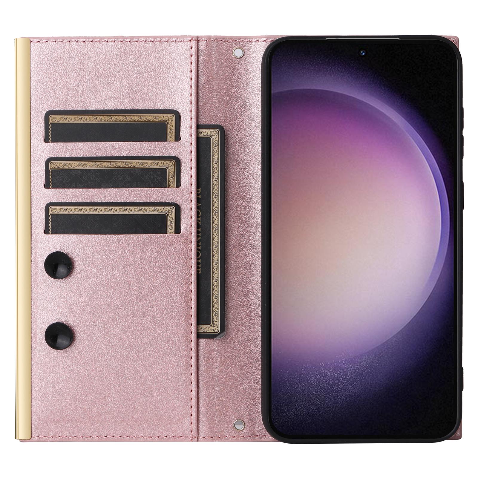 For Samsung Galaxy S23+ Wallet Case Anti-Drop PU Leather Phone Cover with Stand Rose Gold
For Samsung Galaxy S23+ Wallet Case Anti-Drop PU Leather Phone Cover with Stand Rose Gold