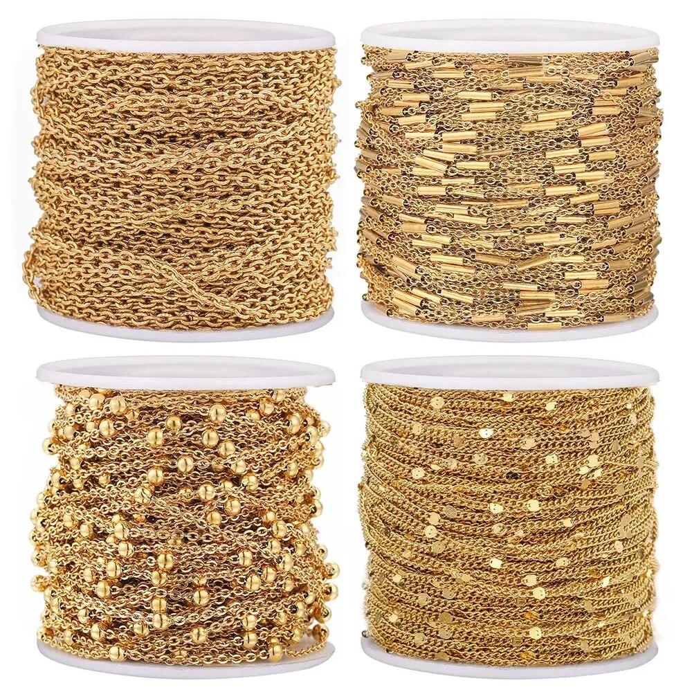 2M Stainless Steel Tube Beads Ball Cable Gold Chain Silver Chains Necklace for Diy Jewelry Making Supplies bulk Items
2M Stainless Steel Tube Beads Ball Cable Gold Chain Silver Chains Necklace for Diy Jewelry Making Supplies bulk Items