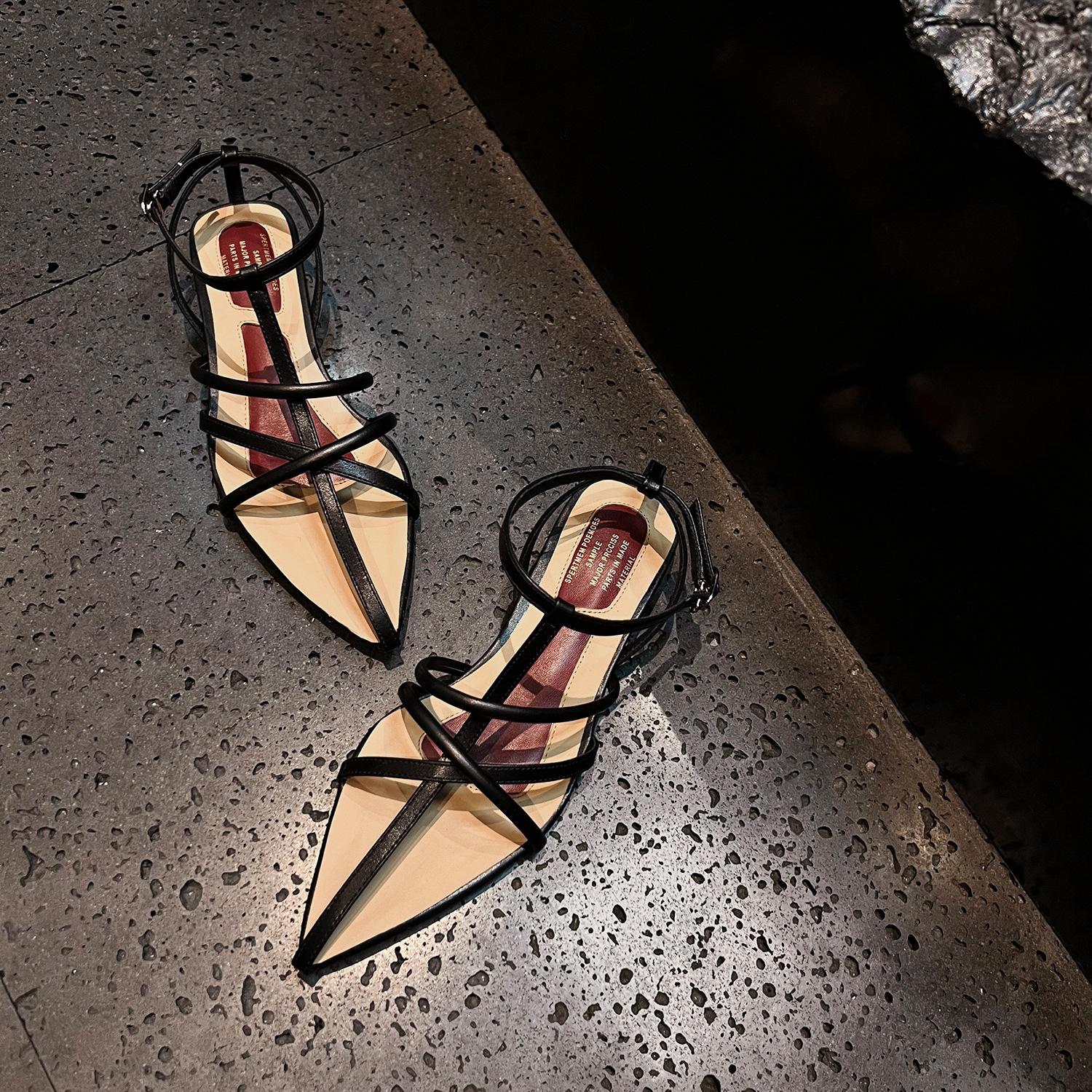 2025 summer new fashion versatile French temperament low heels pointed niche Internet celebrity vacation Roman sandals 39 чорний
2025 summer new fashion versatile French temperament low heels pointed niche Internet celebrity vacation Roman sandals 39 чорний