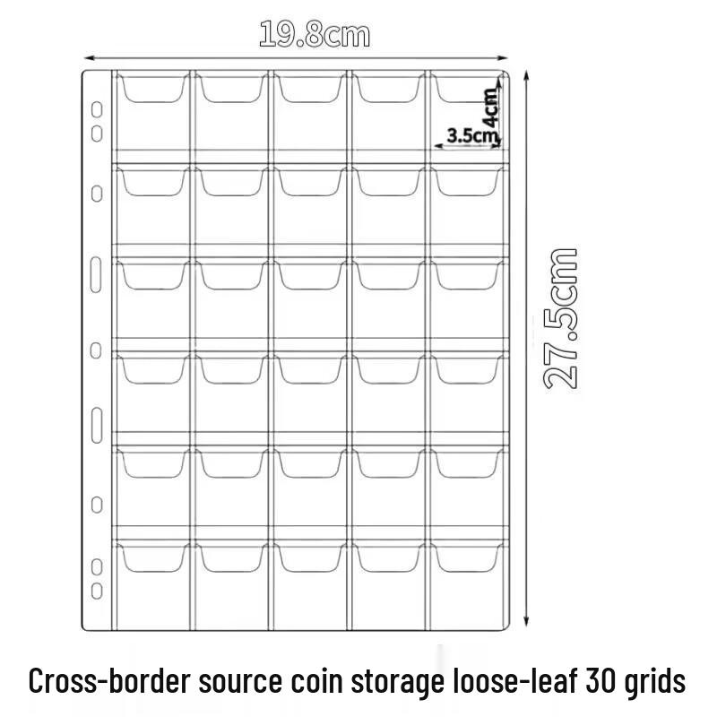 Cross-Border 9-Hole 30/20-Grid Flip-Cover PVC Coin Collection Album 30-grid Flip-cover Binder
Cross-Border 9-Hole 30/20-Grid Flip-Cover PVC Coin Collection Album 30-grid Flip-cover Binder