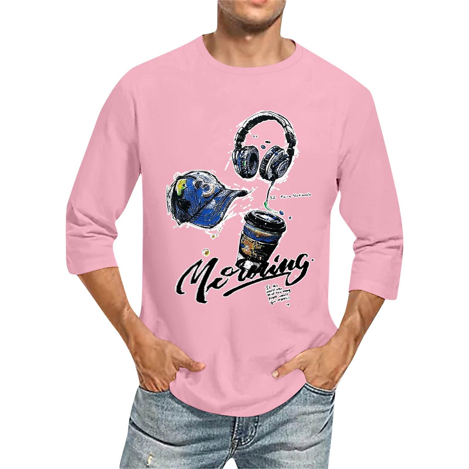 Мужская модная повседневная футболка с принтом и рукавом семь восьмых, круглым вырезом XL розовый
Мужская модная повседневная футболка с принтом и рукавом семь восьмых, круглым вырезом XL розовый