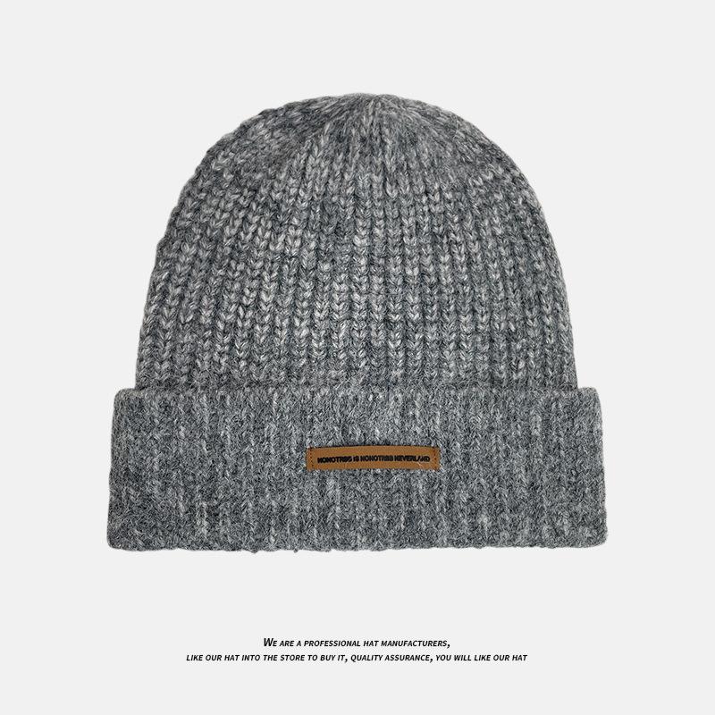 Осенне-зимняя теплая шапка-баотоу в американском стиле, ленивая шапка-бини, большой обхват головы, визуально уменьшающая лицо, универсальная шерстяная шапка