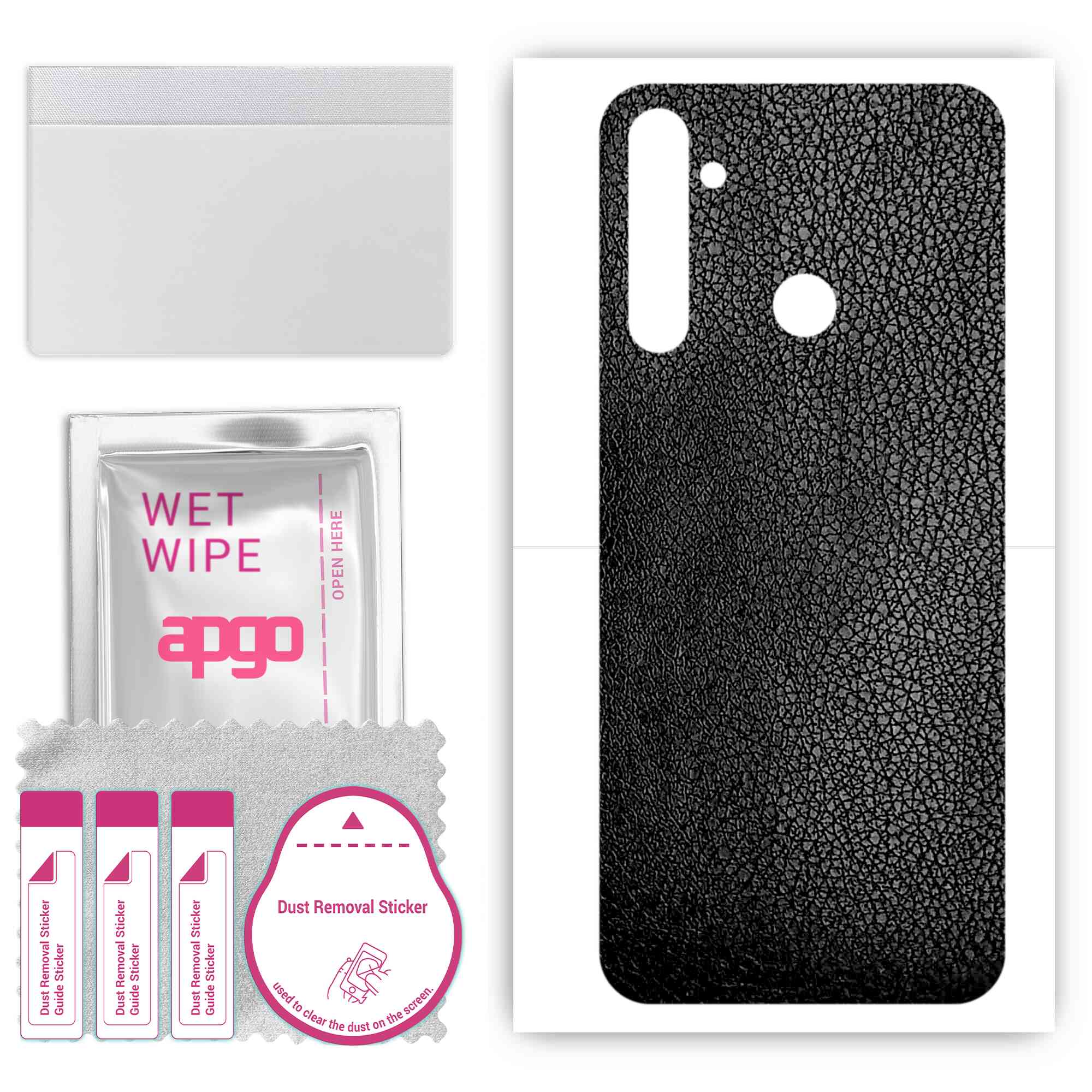 apgo Protective Skin Sticker for the back compatible with Realme Q, Wrap Film, Foil, Vinyl - Pattern Black Leather
apgo Protective Skin Sticker for the back compatible with Realme Q, Wrap Film, Foil, Vinyl - Pattern Black Leather