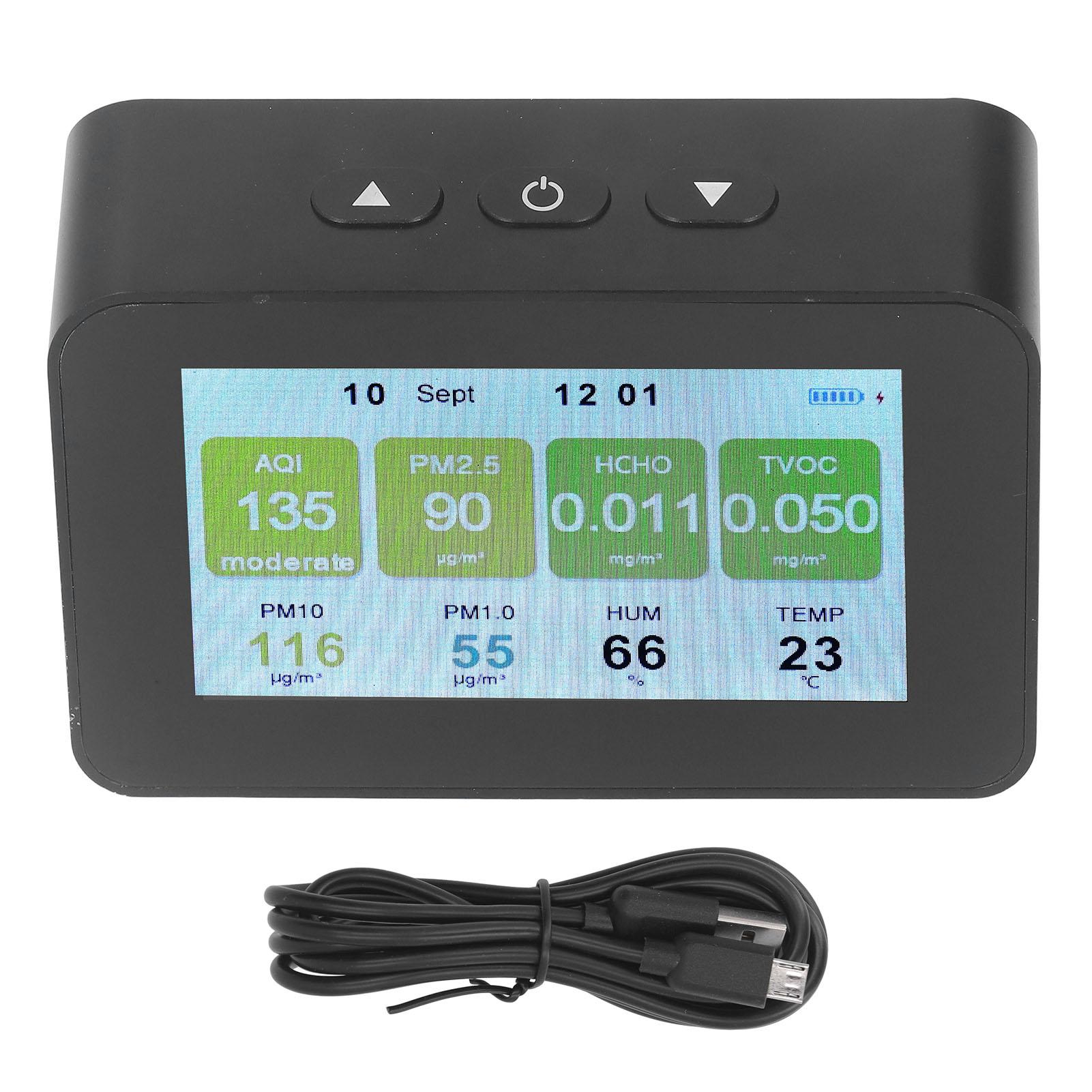 Air Quality Monitor Indoor PM2.5 PM1.0 PM10 Detector Temperature Humidity Meter Tester with Time
Air Quality Monitor Indoor PM2.5 PM1.0 PM10 Detector Temperature Humidity Meter Tester with Time