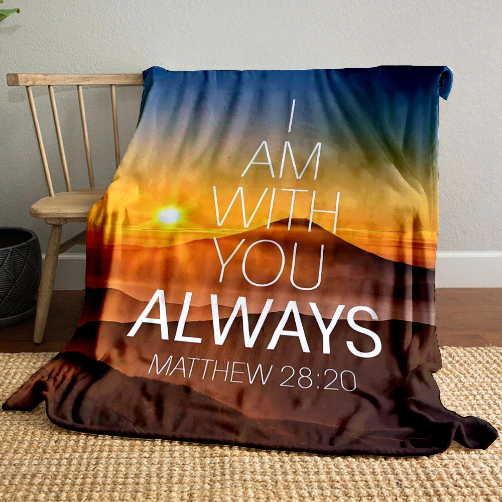 I Am With You Always Matthew 28:20 Blanket Printed Blanket for Living Room Bed Couch lunch break Soft Cozy Blanket for Friend s festival Gift 80cm x 120cm
I Am With You Always Matthew 28:20 Blanket Printed Blanket for Living Room Bed Couch lunch break Soft Cozy Blanket for Friend s festival Gift 80cm x 120cm