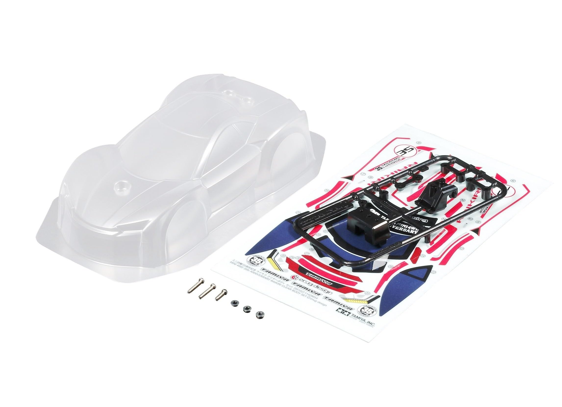 Tamiya Mini 4WD Limited Product Mini 4WD 35th Anniversary Raikiri Clear Body Set 95102
Tamiya Mini 4WD Limited Product Mini 4WD 35th Anniversary Raikiri Clear Body Set 95102