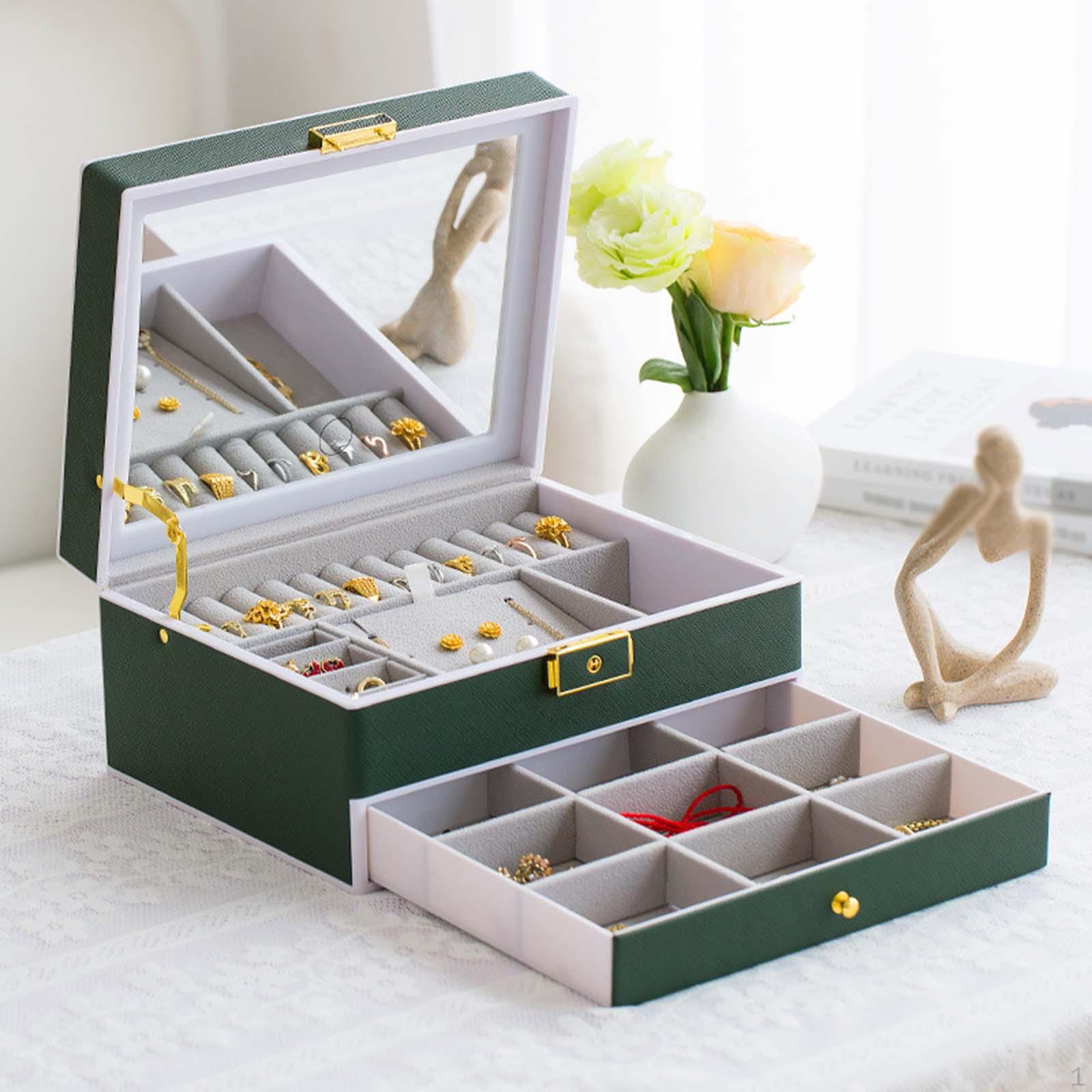 Elegant Jewelry Box with Multiple Compartments for Women зелёный
Elegant Jewelry Box with Multiple Compartments for Women зелёный