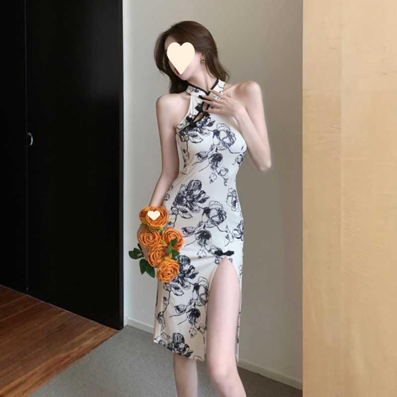 Pure desire style improved Guochao printed cheongsam girl young retro slim sleeveless neck high split dress XL
Pure desire style improved Guochao printed cheongsam girl young retro slim sleeveless neck high split dress XL