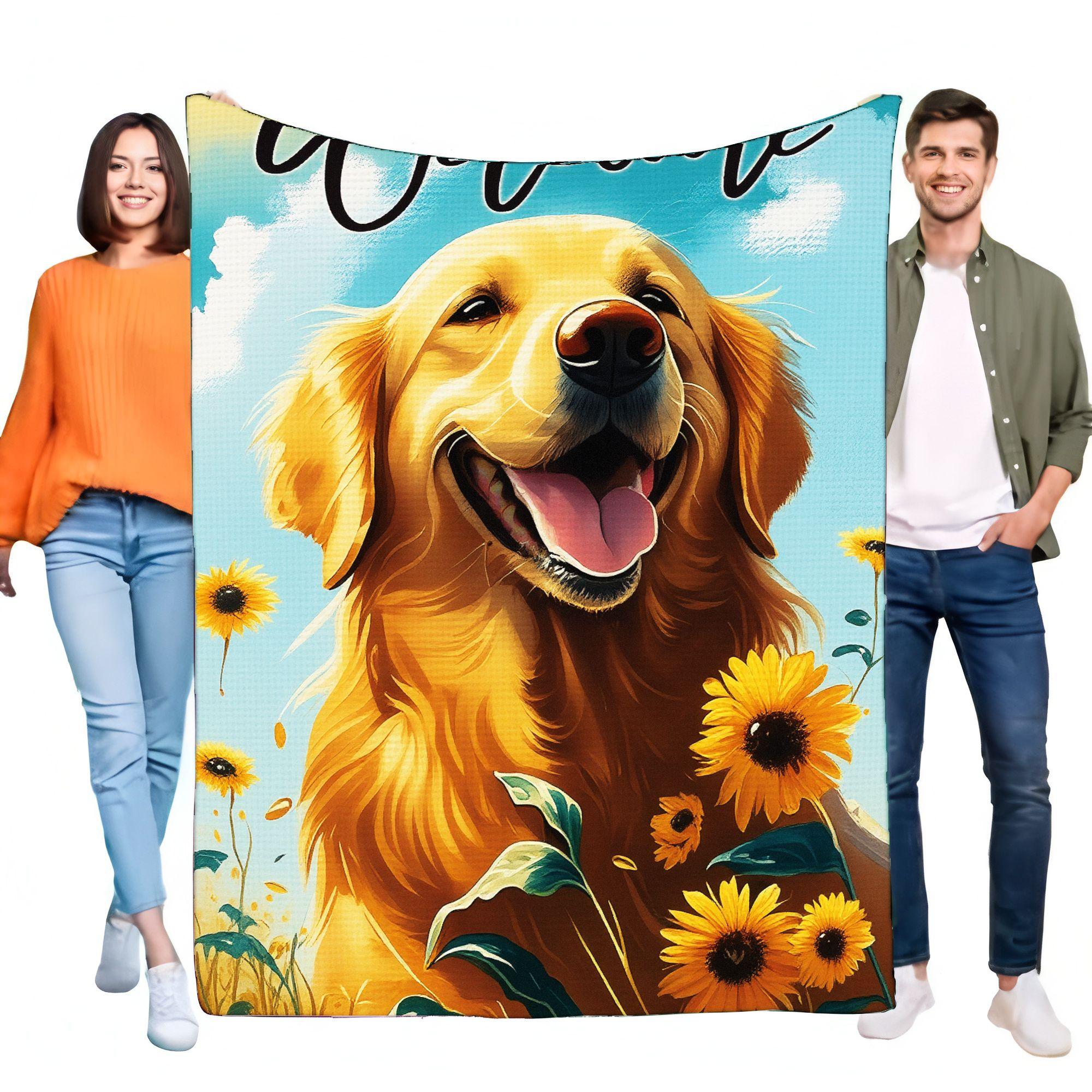 Golden Retriever Blanket Plush Cozy Throw Soft Pet Lover Gift with Vibrant Sunflower Design for Home Decor and Comfort on Cold N 75x90cm
Golden Retriever Blanket Plush Cozy Throw Soft Pet Lover Gift with Vibrant Sunflower Design for Home Decor and Comfort on Cold N 75x90cm