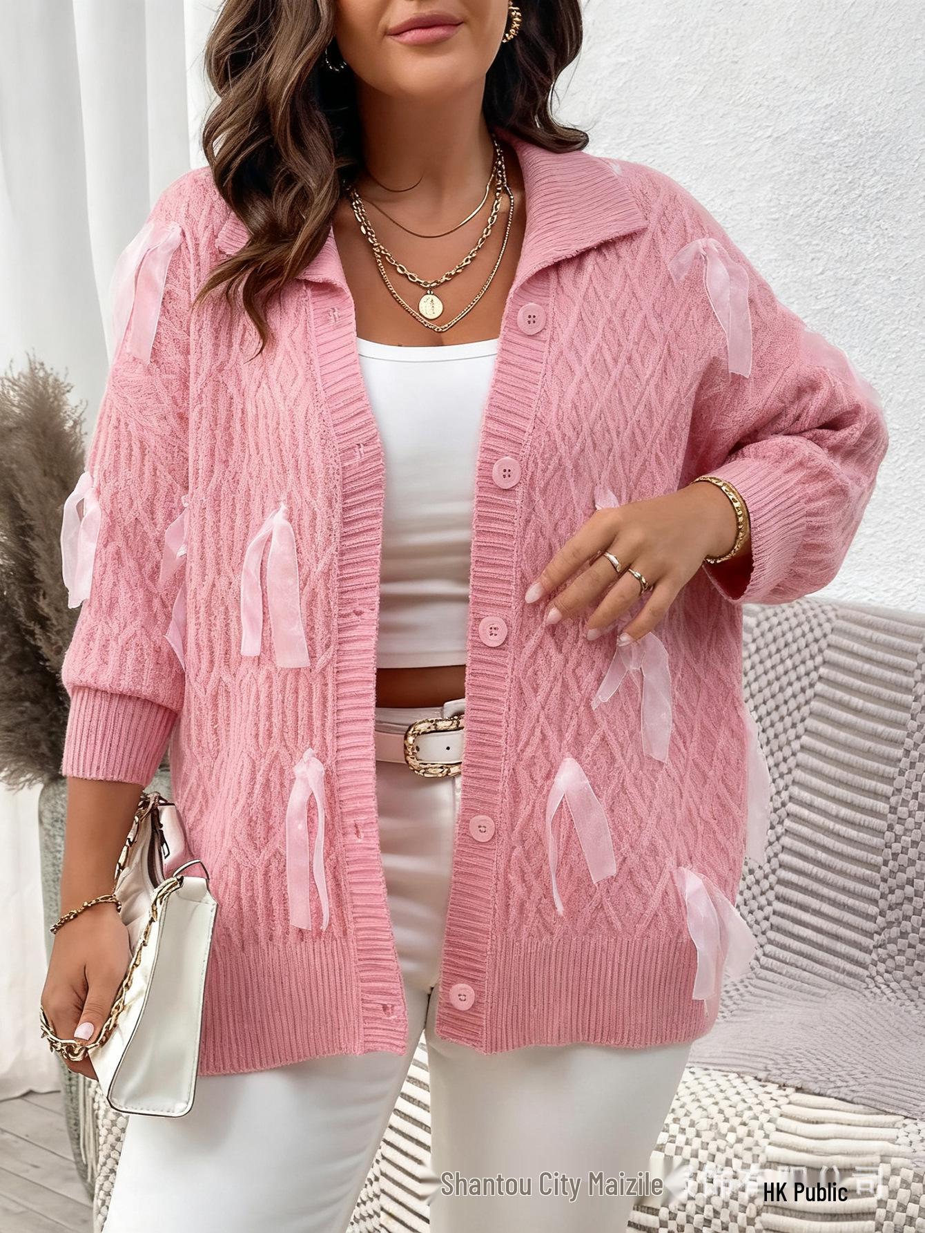 Autumn Winter Plus Size Women s Sweater: Long Sleeve Knit Cardigan with Ribbons 4XL
Autumn Winter Plus Size Women s Sweater: Long Sleeve Knit Cardigan with Ribbons 4XL