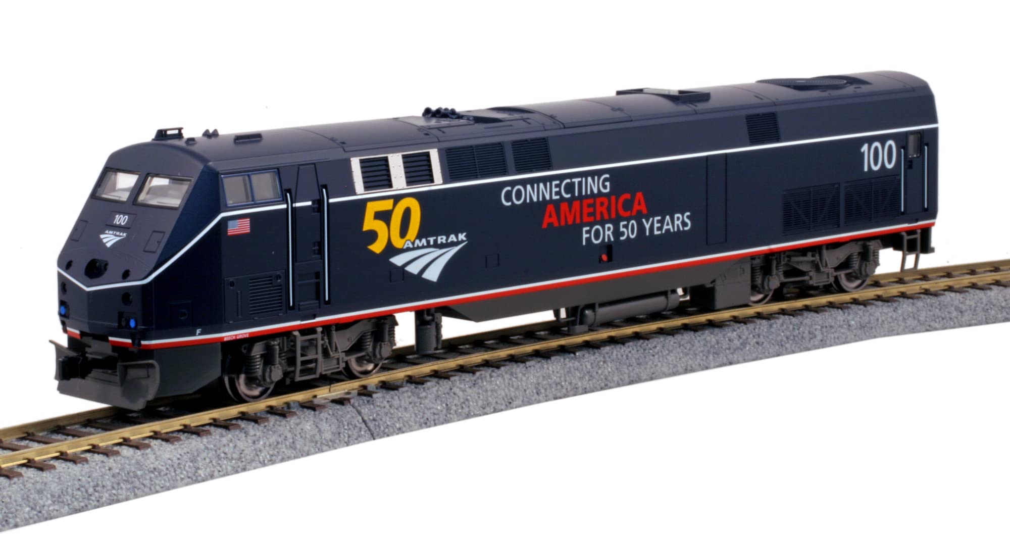 KATO USA Model Railroad Products HO GE P42 Amtrak Midnight Blue с логотипом 50-й годовщины #100 (37-6113)
KATO USA Model Railroad Products HO GE P42 Amtrak Midnight Blue с логотипом 50-й годовщины #100 (37-6113)